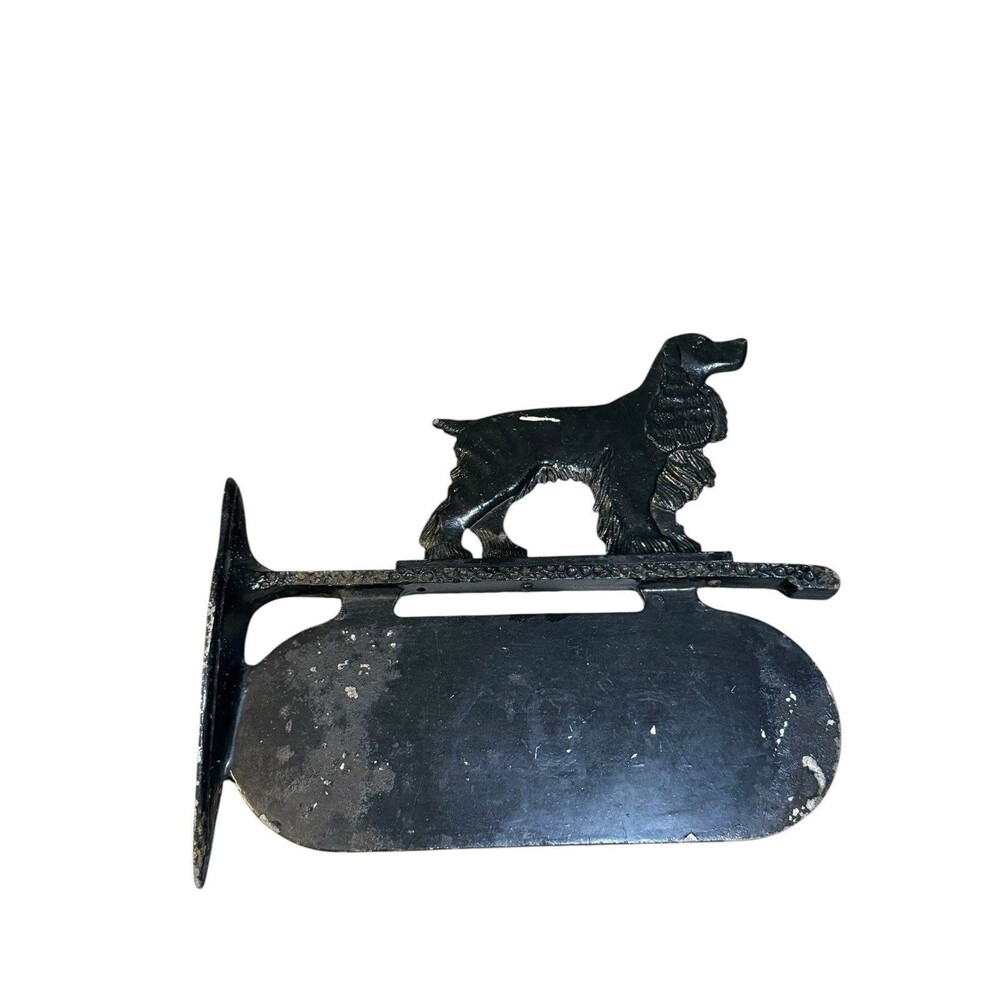 Vintage Cast Aluminum Cocker Spaniel (?) Dog Mailbox / Address Name Sign Plaque